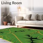 Verdant Green Leafy Display Rug