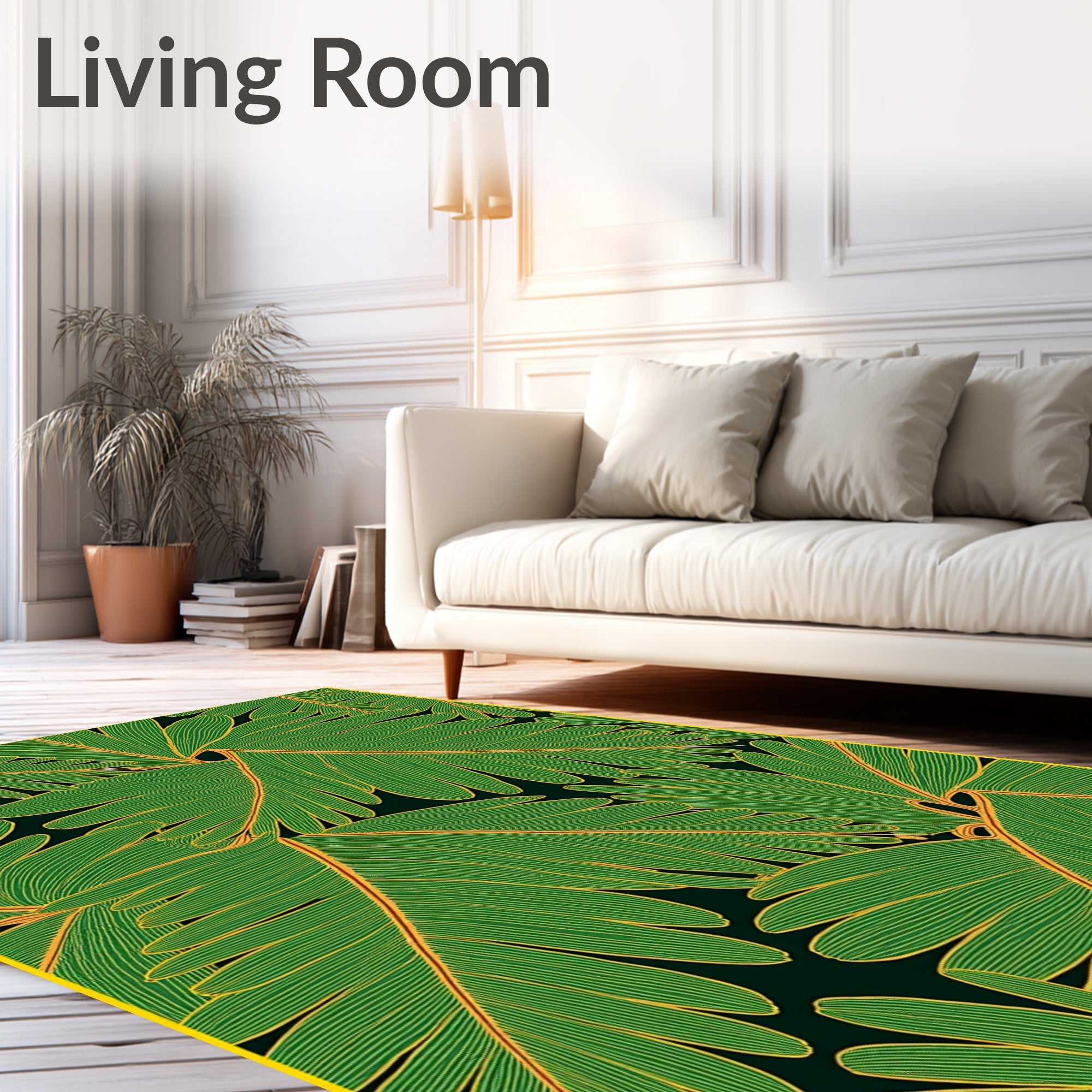 Verdant Green Leafy Display Rug