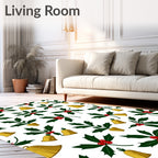 Golden Bells Holly Leaves Radiance Rug