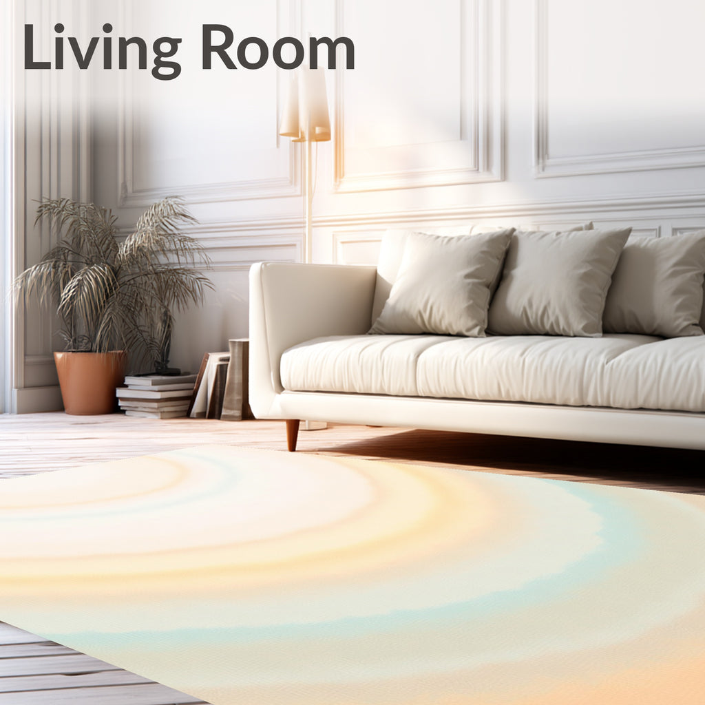 Soft Sunrise Concentric Arc Rug