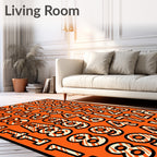 Bold Orange Number Grid Rug