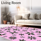 Pink Holly Snowflake Scatter Rug