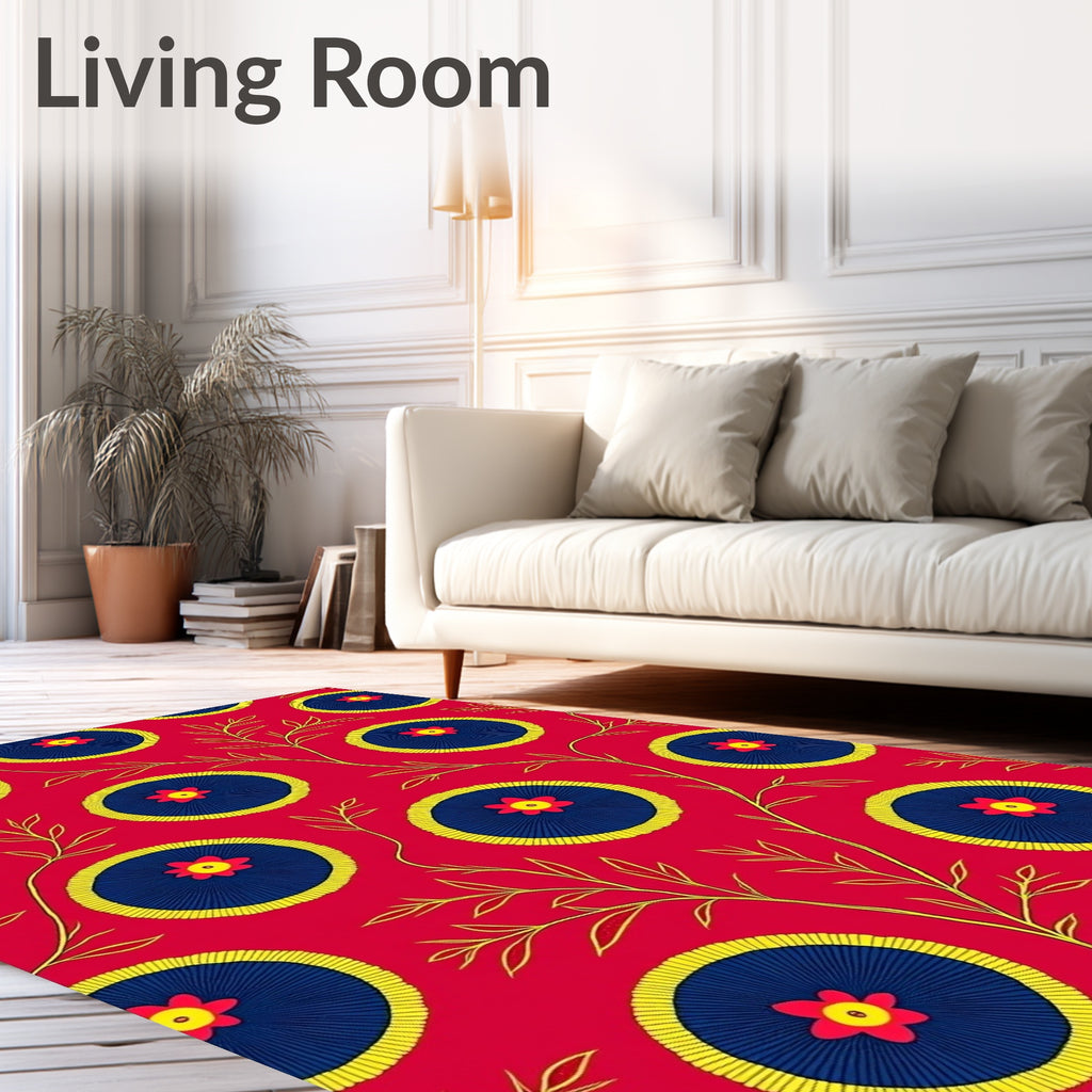 Crimson Sapphire Floral Vine Radiance Rug