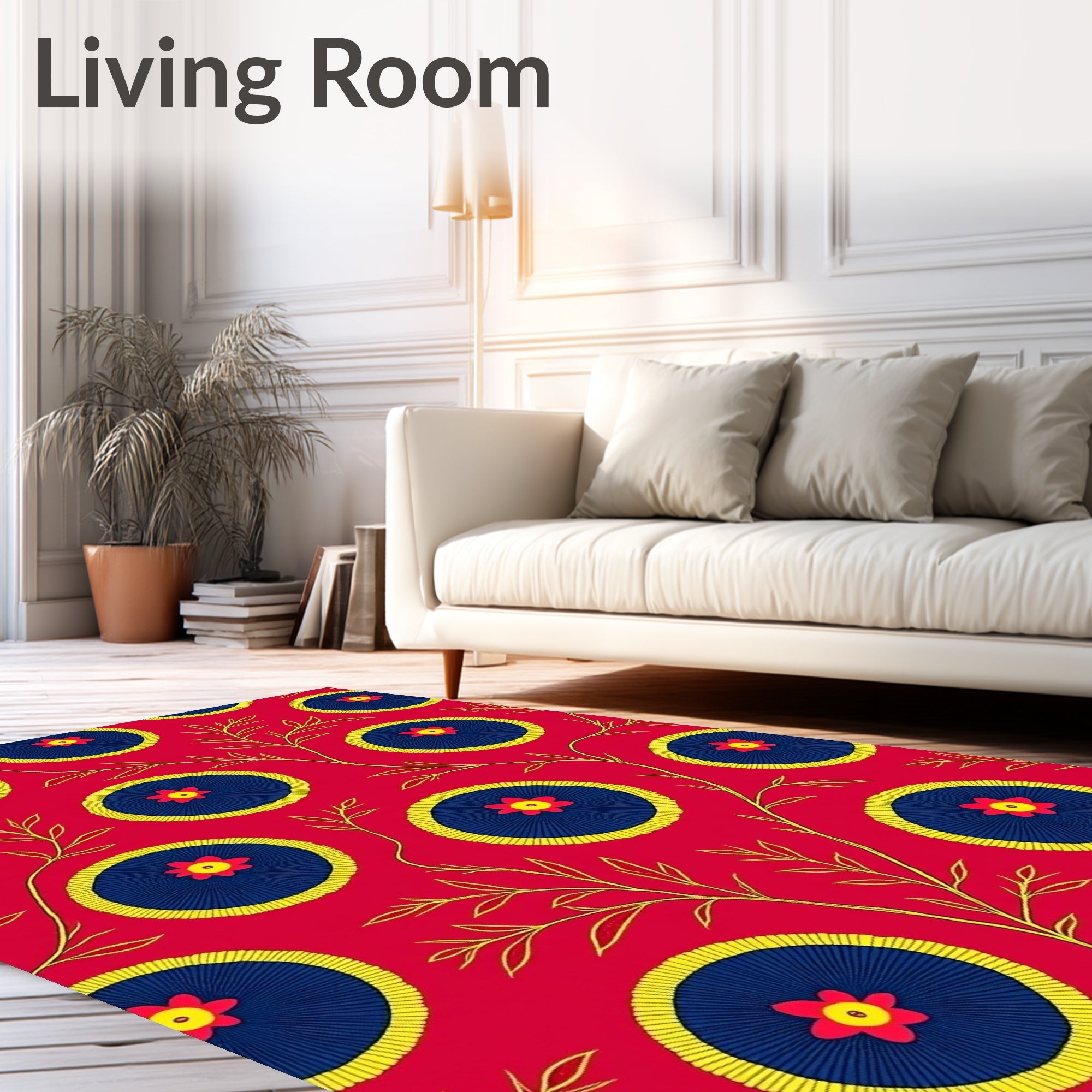 Crimson Sapphire Floral Vine Radiance Rug