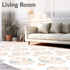 Peach Seashell Abstract Scattered Design Rug