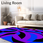 Bold Blue Purple Abstract Blend Rug