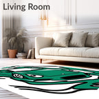Emerald Green Car Motion Abstract Rug