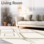 Geometric Diamond Beige Abstract Rug