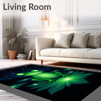 Whimsical Green Frog Night Forest Rug