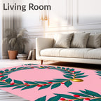 Festive Holly Berry Wreath Rug