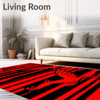 Crimson Bird Swoop Stripe Rug