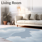 Soft White Cloudscape Sky Rug