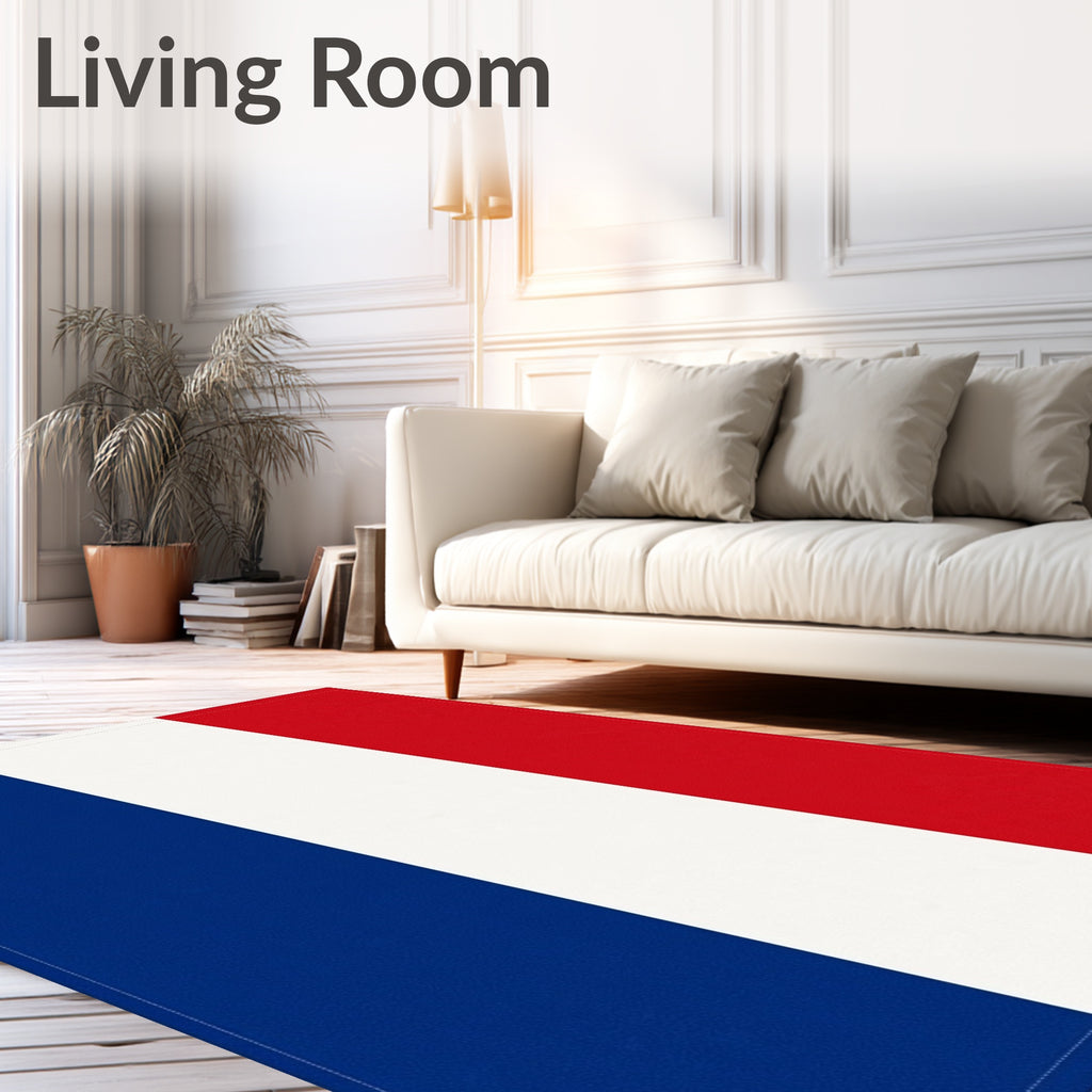 Bold Vertical Tricolor Stripes Rug