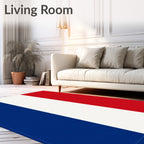 Bold Vertical Tricolor Stripes Rug