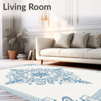 Classic Blue Medallion Border Rug