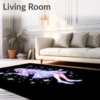 Kawaii Stardust Princess Lavender Stars Rug