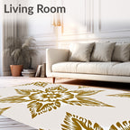 Golden Leaf Starburst Medallion Rug