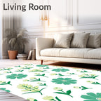 Teal And Yellow Floral Cluster Rug