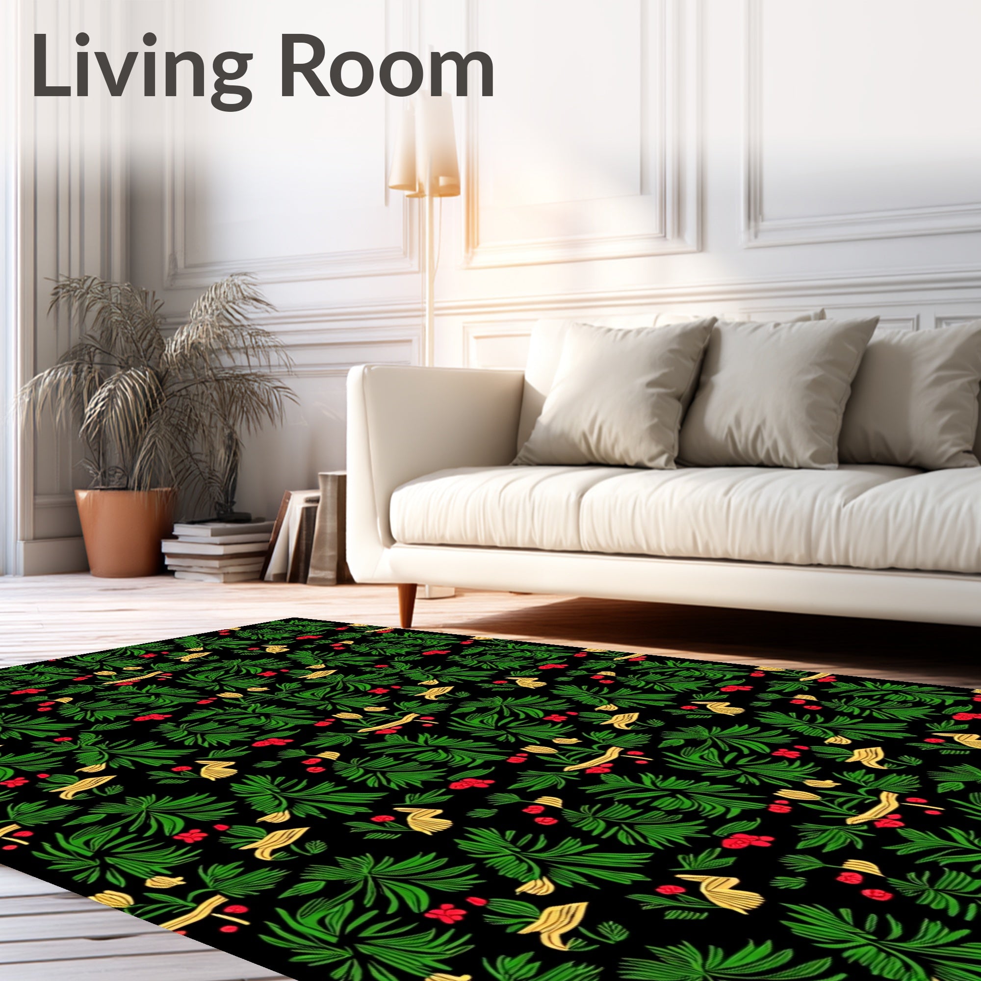 Verdant Forest Berry Blossom Rug