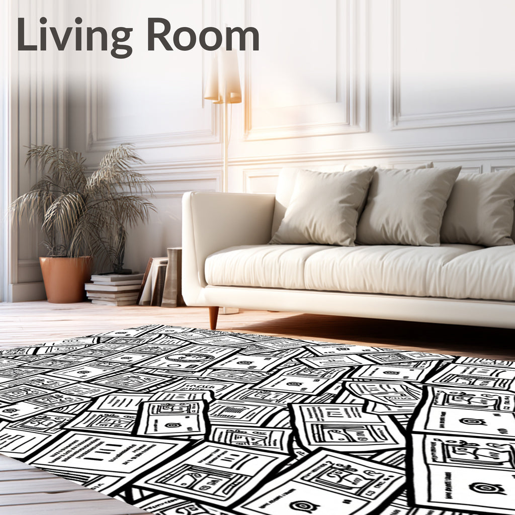 United States Dollar Paper Illustration Rug