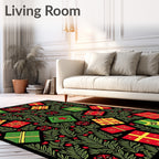 Red Green Yellow Presents Christmas Eve Rug