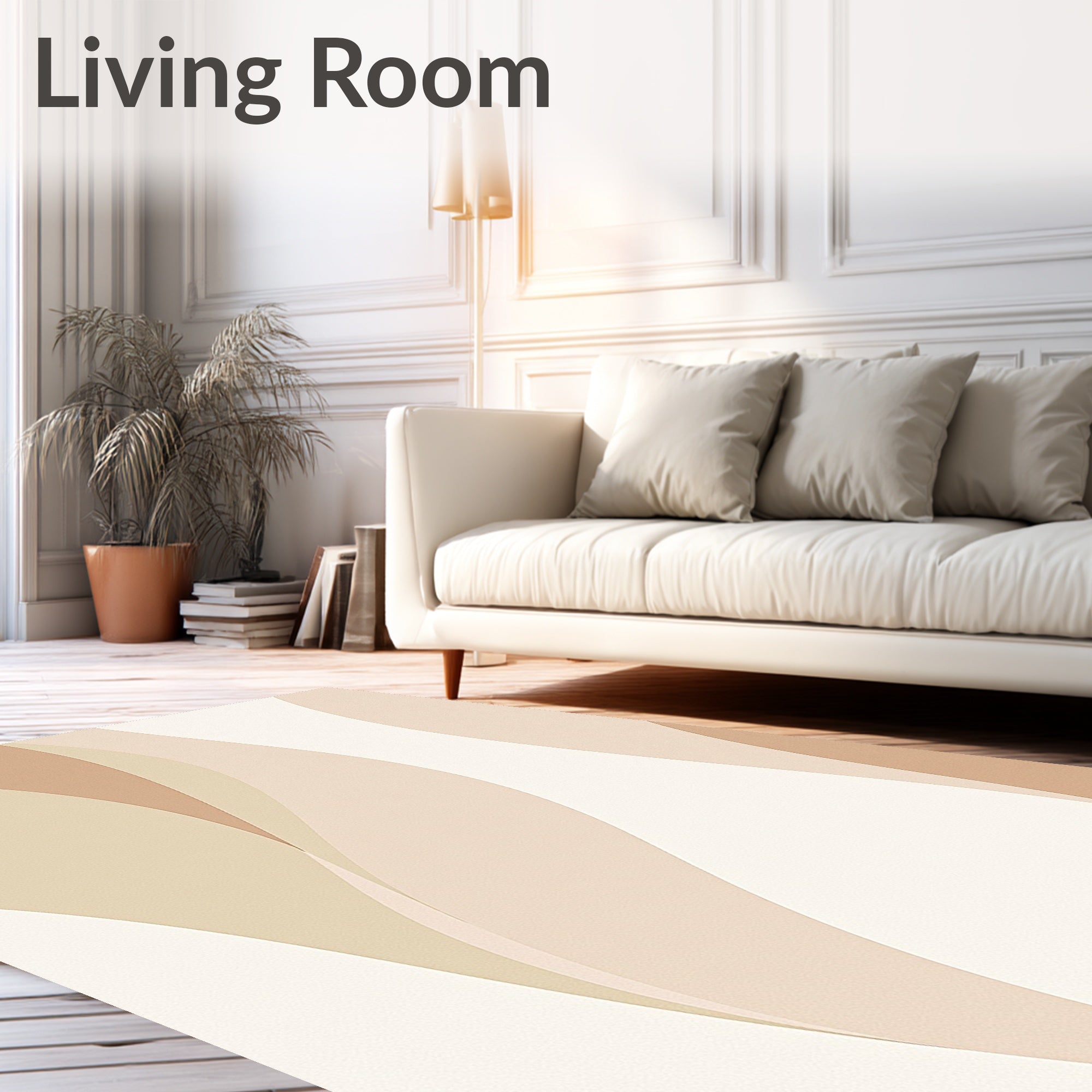 Earthy Tone Abstract Wave Rug