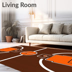 Orange Court Basketball Court Rug