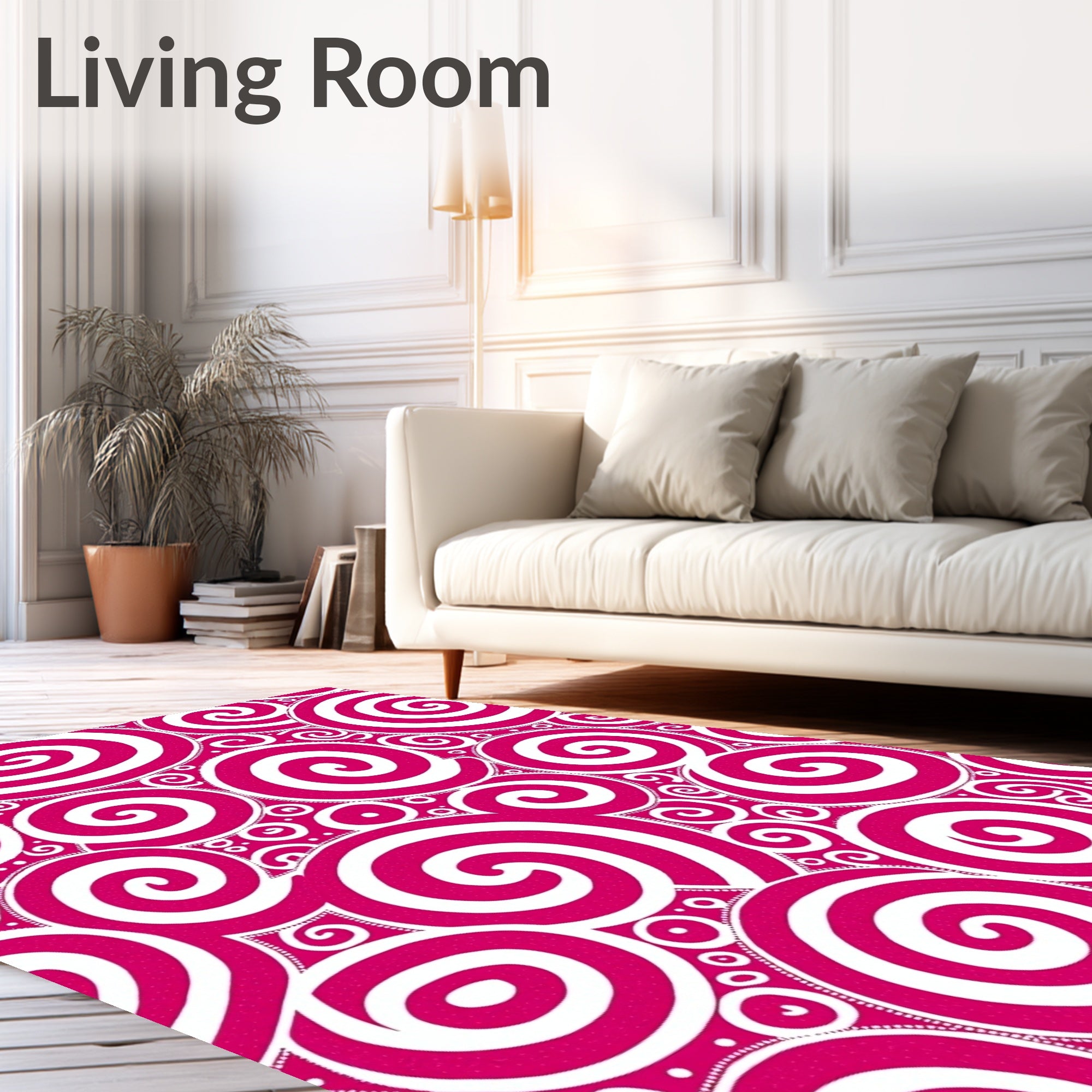 Vibrant Pink Swirl Medley Rug