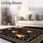 Golden Bells Swirl Border Rug