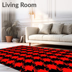 Bold Red Houndstooth Checkered Rug