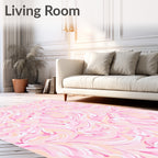 Soft Pink Swirl Abstract Flow Rug