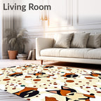 Playful Calico Cats Spots Stars Rug