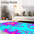 Vibrant Magenta Floral Swoop Rug