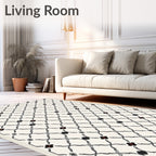 Classic Lattice Red Flower Rug