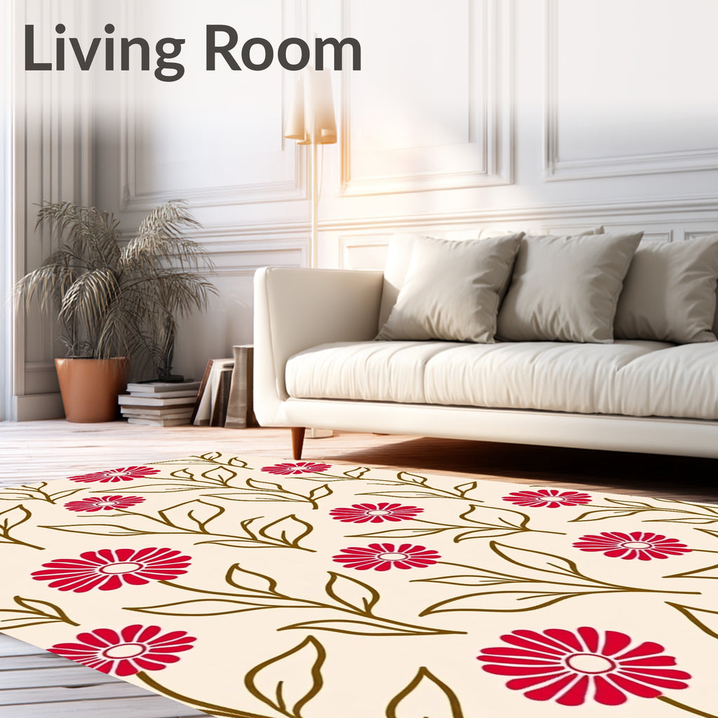Red Daisy Botanical Garden Rug