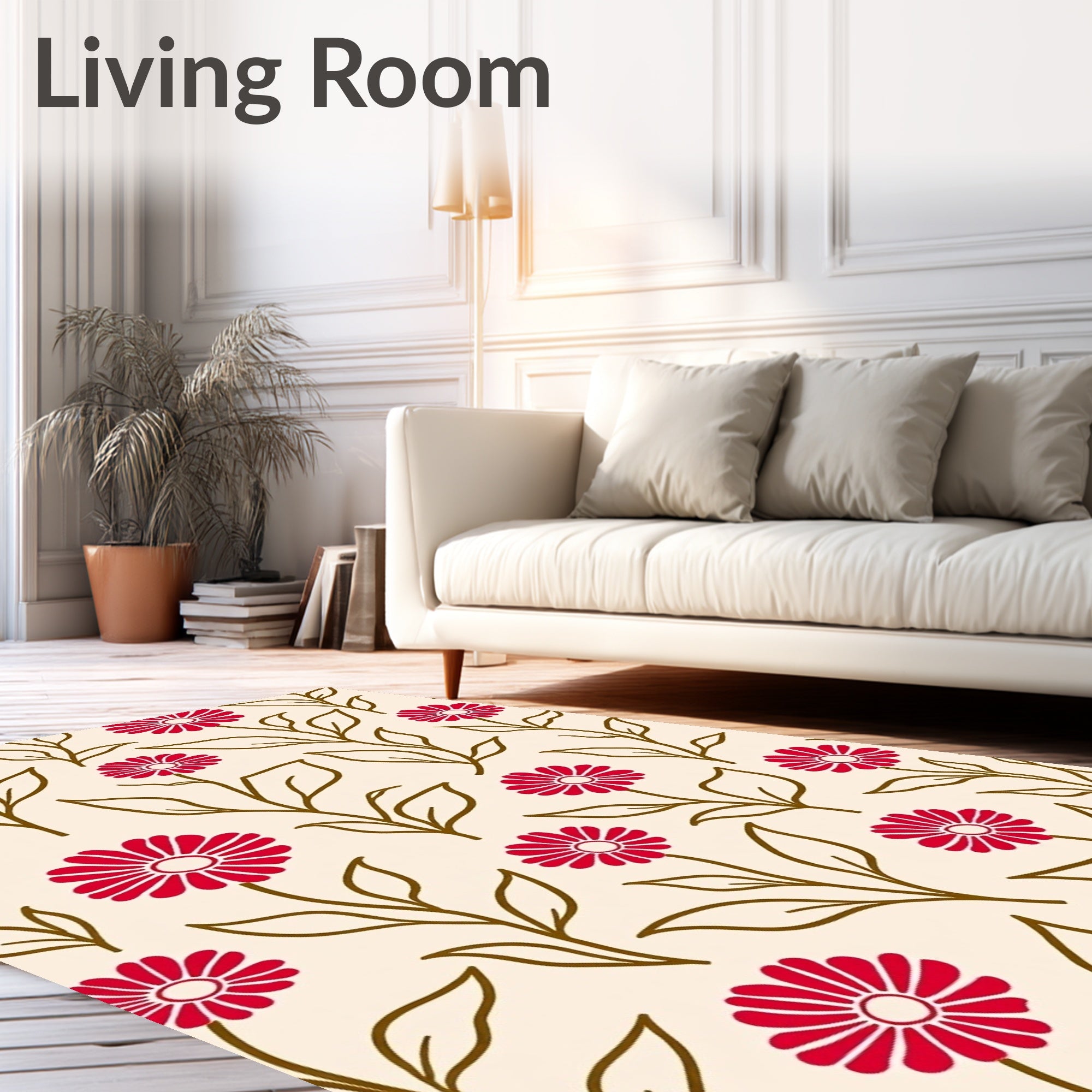 Red Daisy Botanical Garden Rug