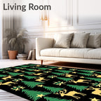 Golden Deer Forest Stars Rug
