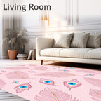 Pink Feather Eye Motif Rug
