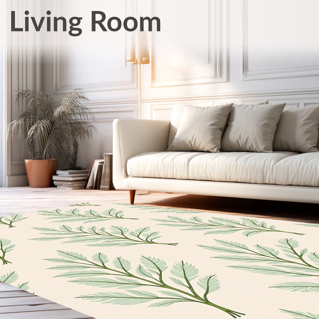 Pale Green Branch Repeat Rug