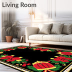 Red Drum and Bow Holiday Border Rug