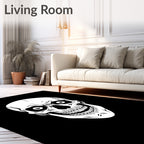 White Skull Face Horror Graphic Rug