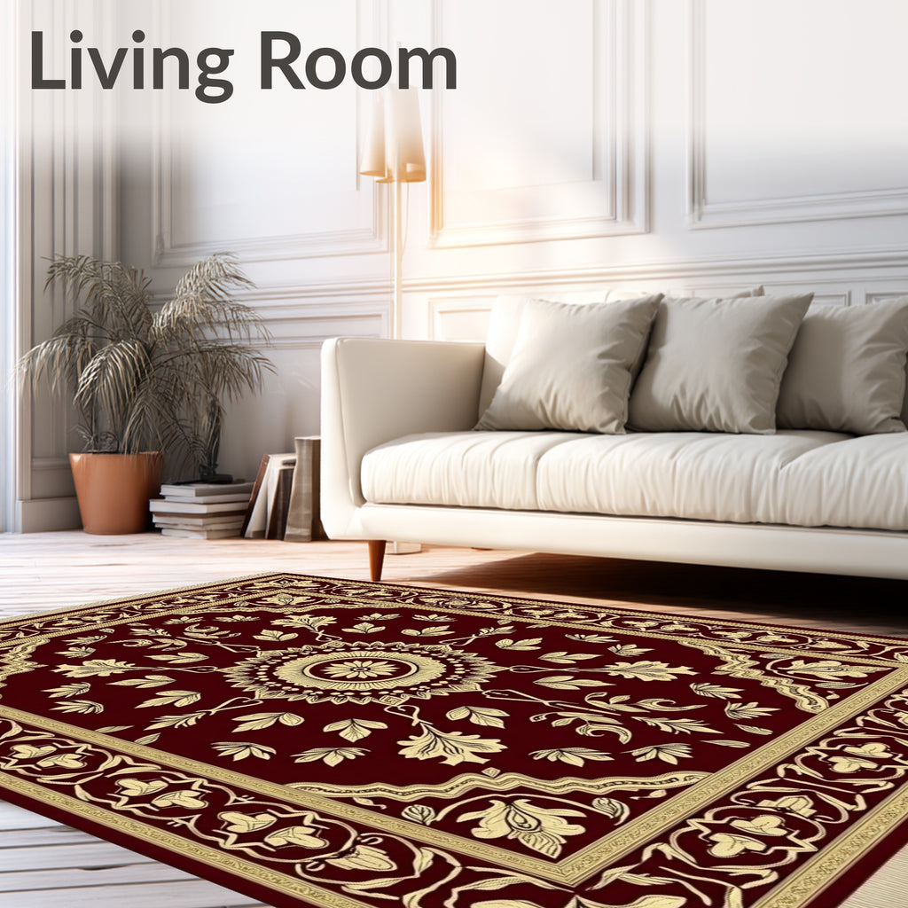 Crimson Gold Oriental Vine Rug