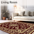 Crimson Gold Oriental Vine Rug