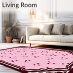 Pink Heart Faces Frame Rug