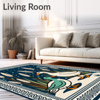 Charming Duo Ducks Tall Grass Scene Rug