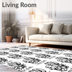 Bold Duo Tone Abstract Figures Rug