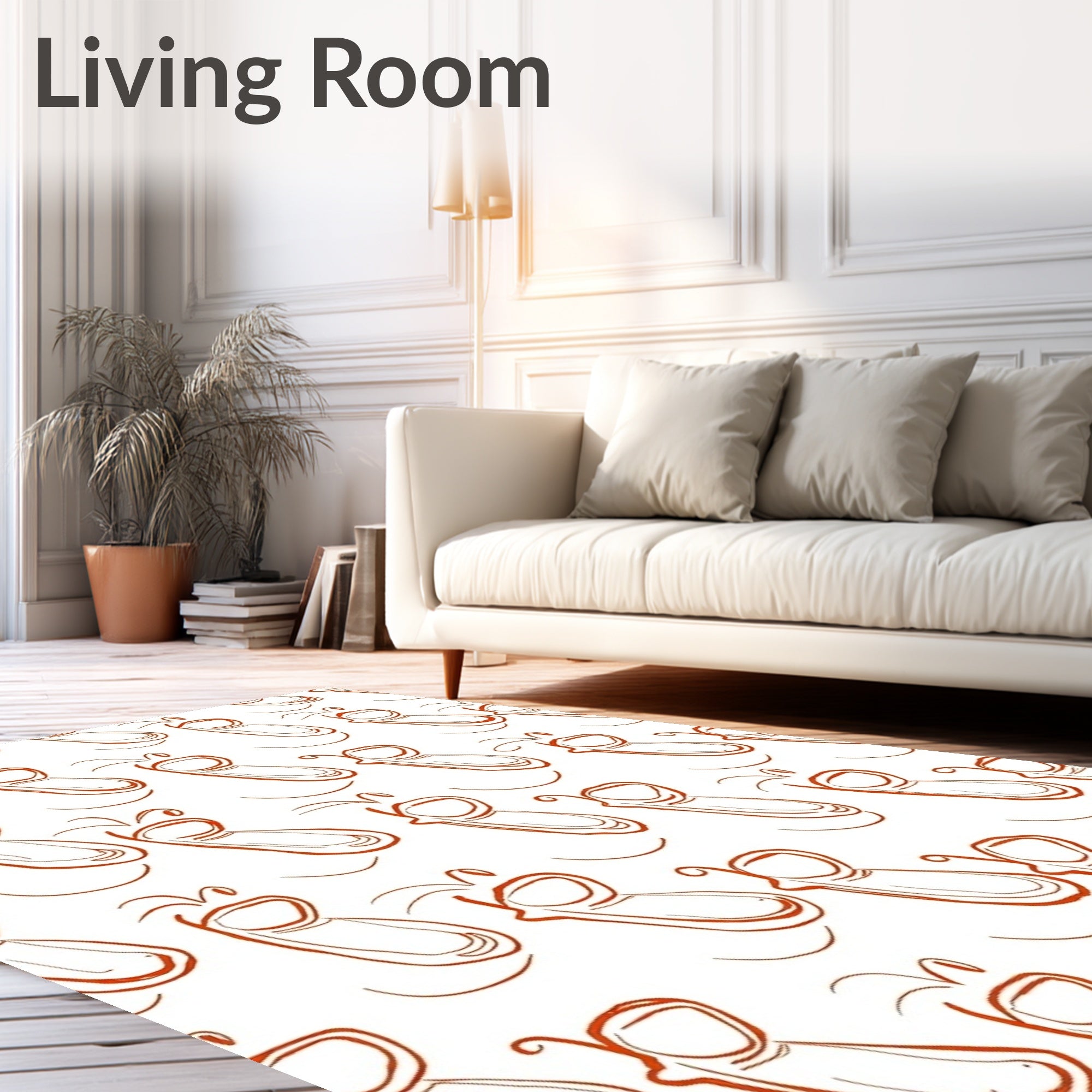 Rusty Red Whimsical Snail Trail Rug