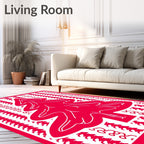 Bold Red Christmas Tree Contemporary Rug