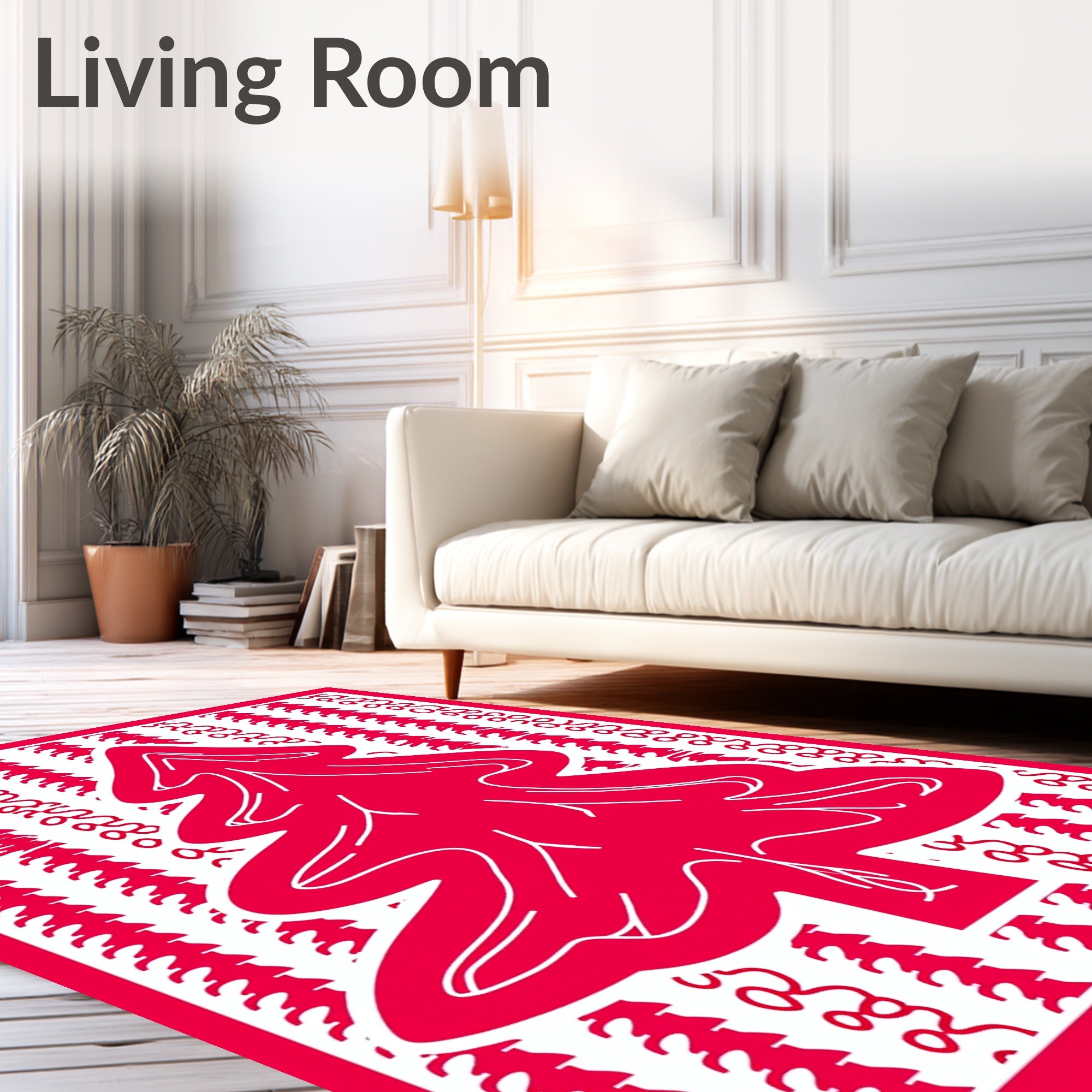 Bold Red Christmas Tree Contemporary Rug