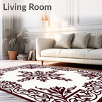 Deep Burgundy Scrollwork Star Medallion Rug
